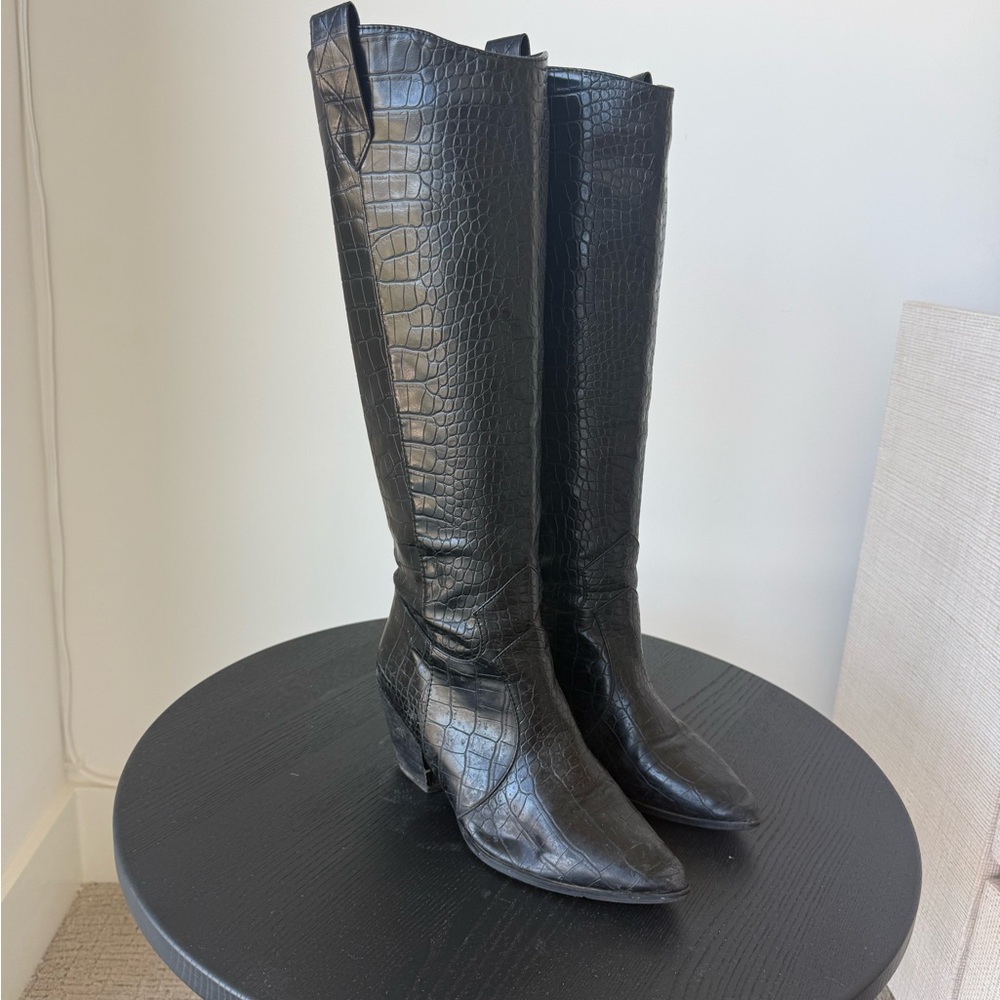 Princess Polly Black Over the Knee Boots